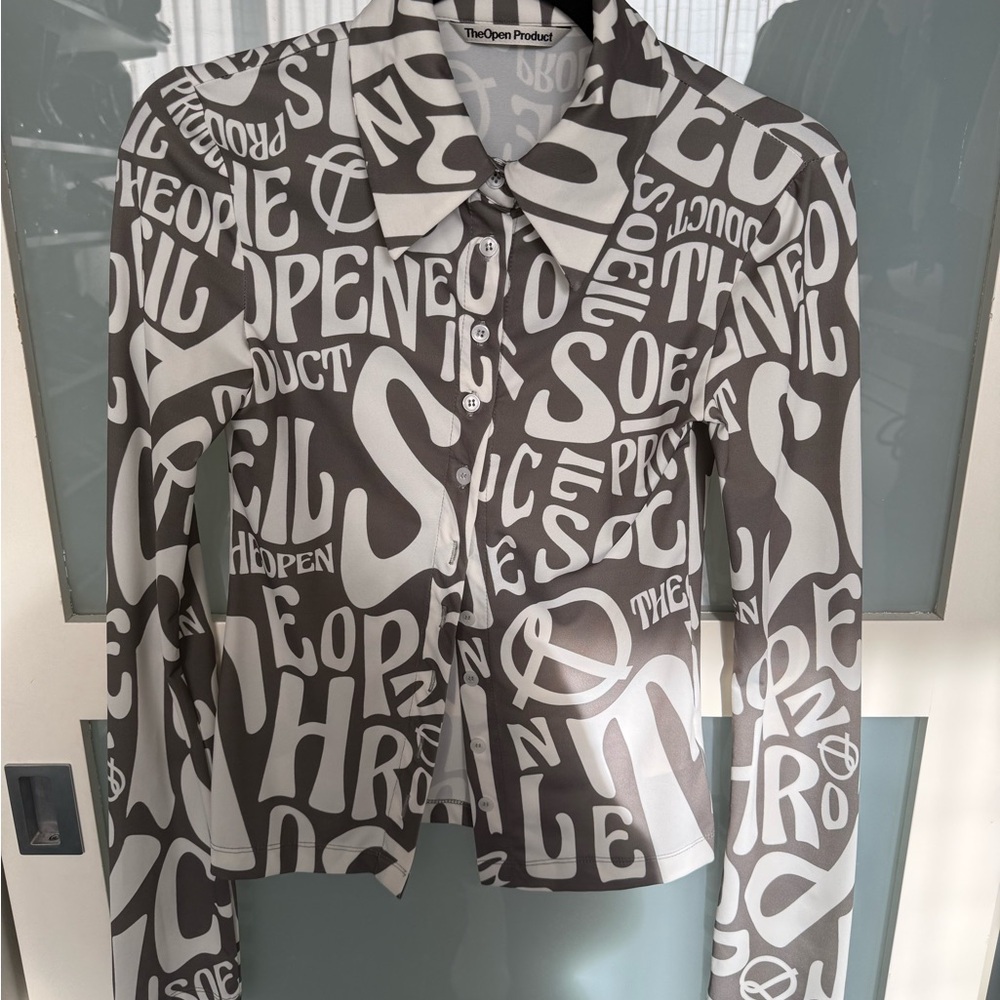 TheOpen Product Women's Graphic Blouse - Black and White